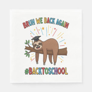 Funny Sloth Back to School Napkin