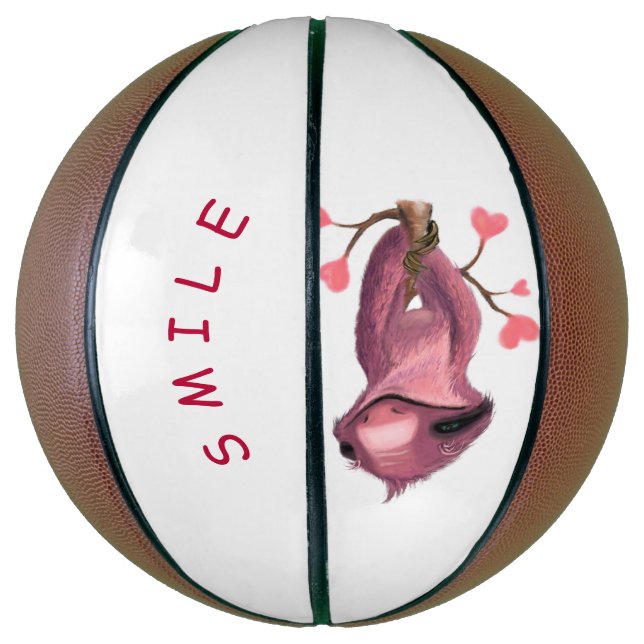 Funny Sloth Basketball - Custom Text (Vertical)