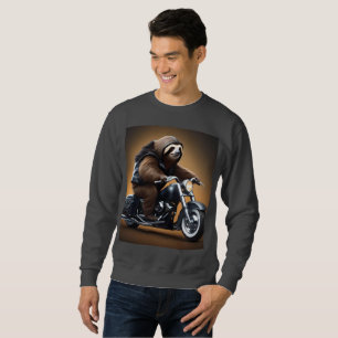 Funny Sloth Bikie On A Motorbike, Sweatshirt