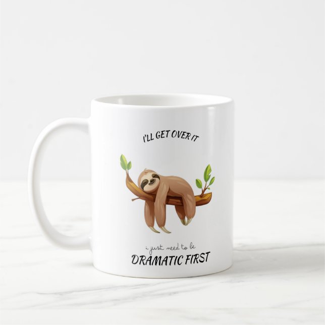 Funny Sloth Coffee Mug – "Slow Coffee, Happy Vibes (Left)