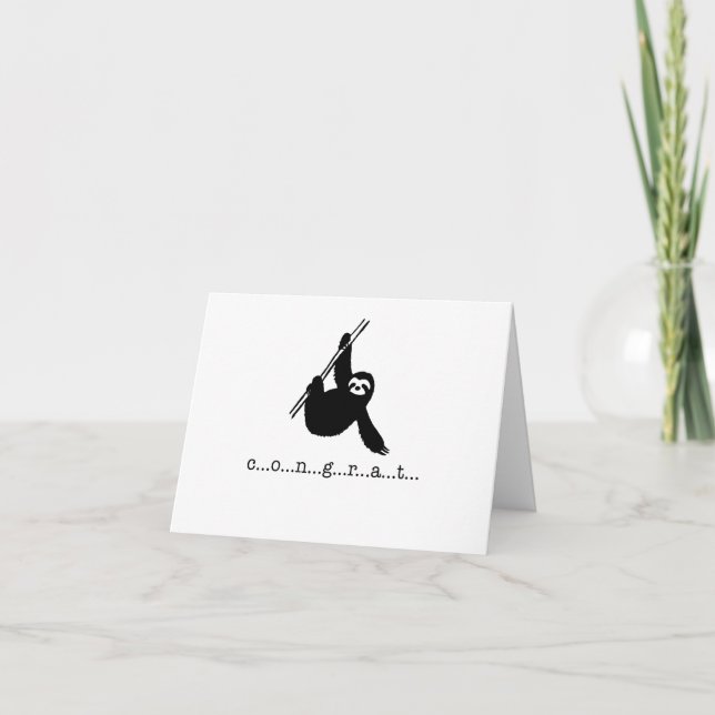 Funny Sloth Congratulations Greeting Card (Front)