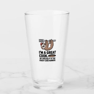 Funny Sloth Cook Hanging on a Fork Glass