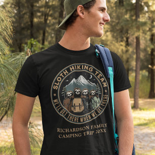 Funny Sloth Custom Family Reunion Camping Trip T-Shirt