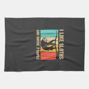 Funny Sloth Design for Sloth Lover Men Women Kids  Kitchen Towel
