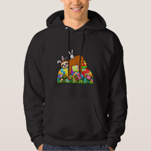 Funny Sloth Easter Day Bunny Ear Egg Easter Boys G Hoodie