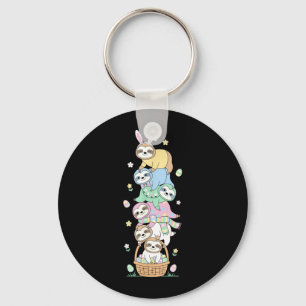 Funny Sloth Easter Egg Kids Mens Womens Easter Day Keychain