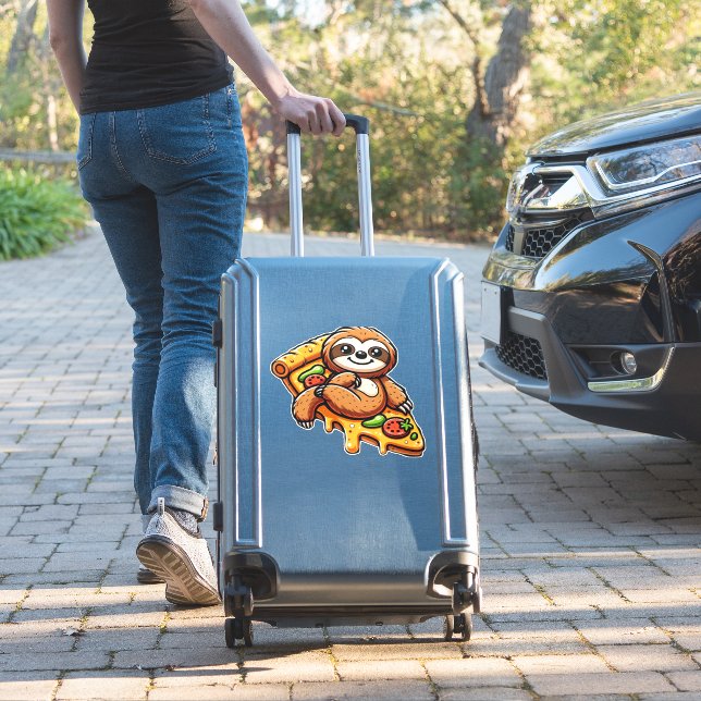 Funny Sloth eating Pizza, Kawaii Animal Lover Clas (Suitcase Insitu)