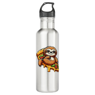 Funny Sloth eating Pizza, Kawaii Animal Lover Clas 710 Ml Water Bottle
