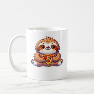 Funny Sloth eating Pizza, Kawaii Animal Lover Clas Coffee Mug