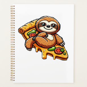 Funny Sloth eating Pizza, Kawaii Animal Lover Clas Planner