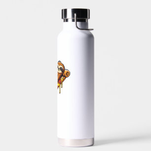 Funny Sloth eating Pizza, Kawaii Animal Lover Clas Water Bottle