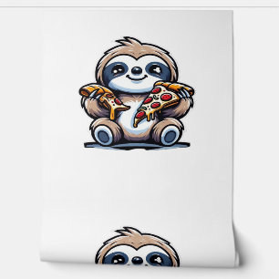 Funny Sloth eating Pizza, Kawaii Animal Lover Over Wallpaper