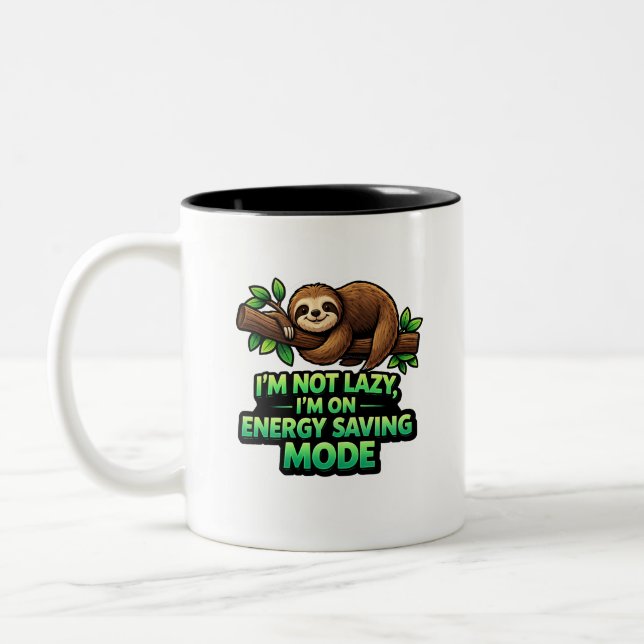 Funny Sloth Energy Saving Mode Coffee Mug (Gauche)