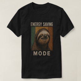 Funny Sloth Energy Saving Mode Retro Design T-Shirt