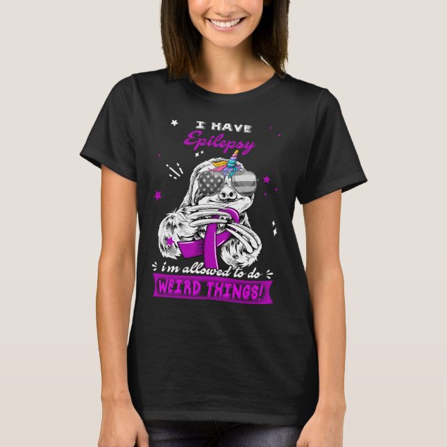 Funny Sloth Epilepsy Warrior T-Shirt (Front)