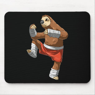 Funny Sloth Fighter - Muay Thai Kickboxing Gift  Mouse Pad