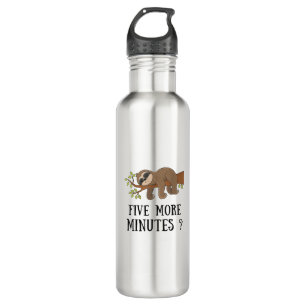 Funny Sloth Five More Minutes Sleep Bed Pajama Nig 710 Ml Water Bottle