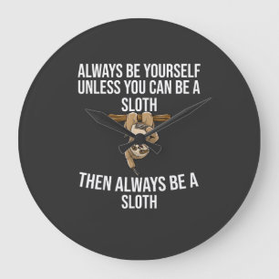 Funny Sloth Gift for Women Girls Boys Kids Cool Sl Large Clock
