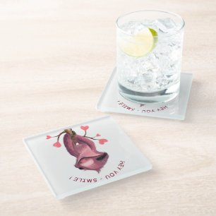 Funny Sloth Glass Coaster - Custom Text