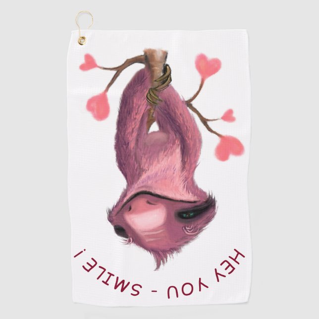 Funny Sloth Golf Towel (Front)