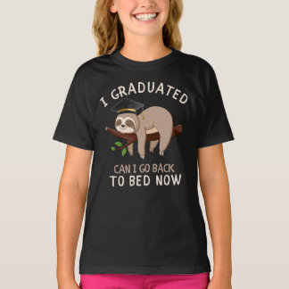 Funny Sloth Graduation Back To Bed Gift T-Shirt
