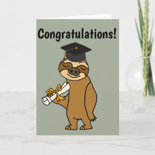 Funny Sloth Graduation Cartoon Card