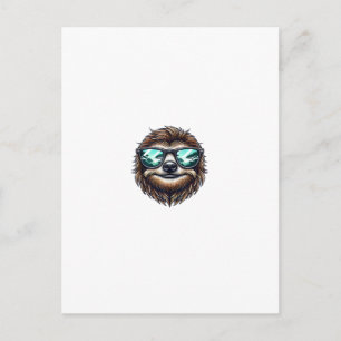 Funny Sloth Graphic with Sunglasses, Men Women Kid Postcard
