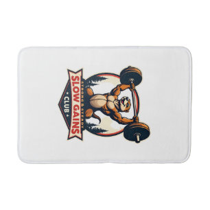 Funny Sloth Gym Shirt Vintage Strong and Slow Desi Bath Mat