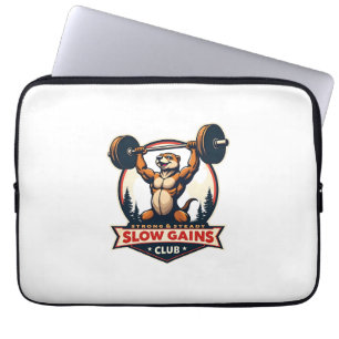 Funny Sloth Gym Shirt Vintage Strong and Slow Desi Laptop Sleeve