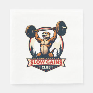 Funny Sloth Gym Shirt Vintage Strong and Slow Desi Napkin