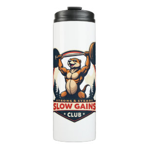 Funny Sloth Gym Shirt Vintage Strong and Slow Desi Thermal Tumbler