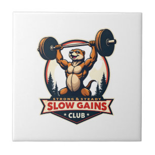 Funny Sloth Gym Shirt Vintage Strong and Slow Desi Tile