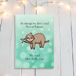 Funny Sloth Happy Birthday Card<br><div class="desc">Happy Birthday Card, wishing you a relaxing birthday. Cute graphics of a lazy sloth sleeping on a tree branch.</div>