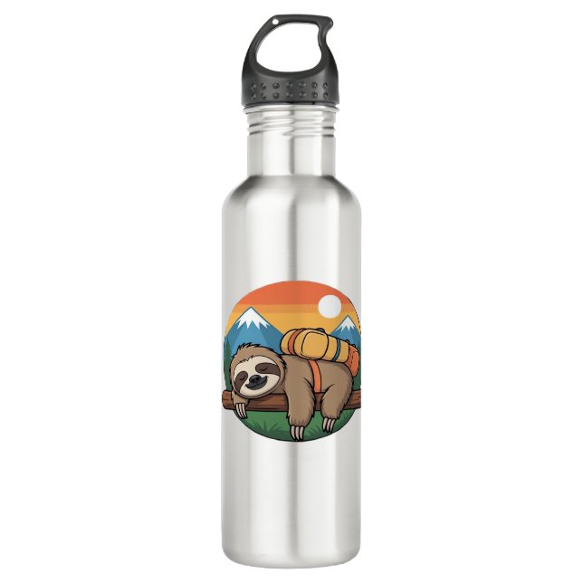 Funny Sloth Hiking Classic T-Shirt_1 710 Ml Water Bottle (Front)