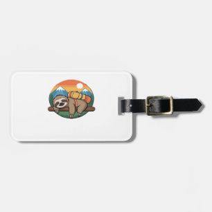 Funny Sloth Hiking Classic T-Shirt_1 Luggage Tag
