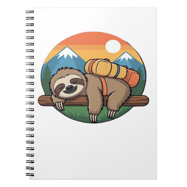 Funny Sloth Hiking Classic T-Shirt_1 Notebook (Front)