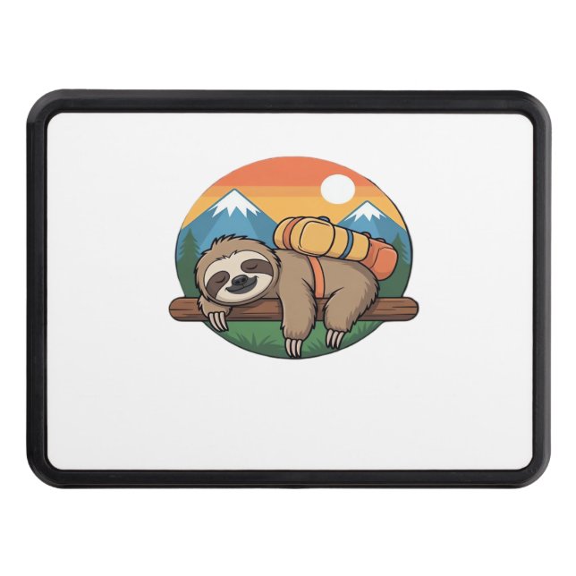 Funny Sloth Hiking Classic T-Shirt_1 Trailer Hitch Cover (Front)