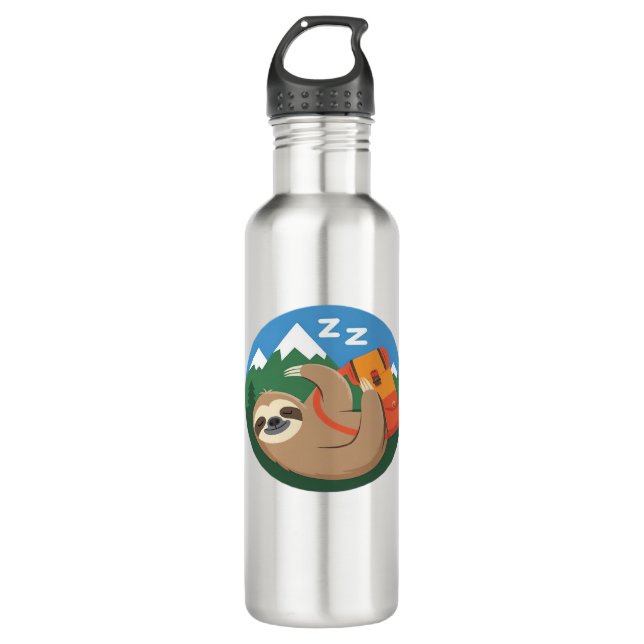 Funny Sloth Hiking Classic T-Shirt_2 710 Ml Water Bottle (Front)