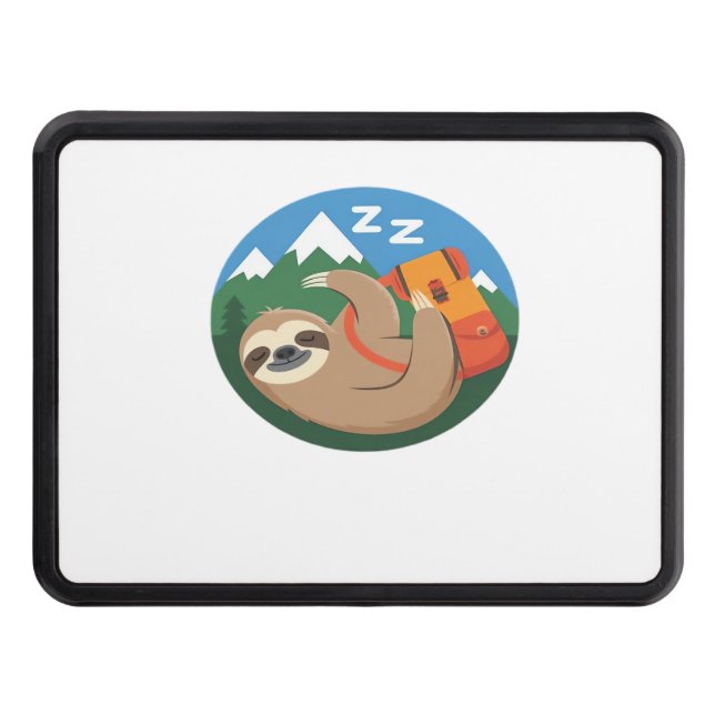Funny Sloth Hiking Classic T-Shirt_2 Trailer Hitch Cover (Front)