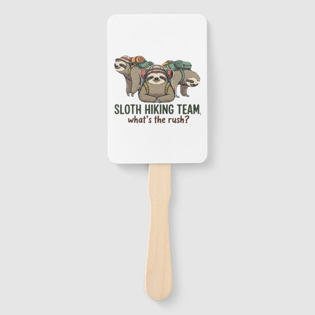 Funny Sloth Hiking Classic T-Shirt_5 Hand Fan (Front)