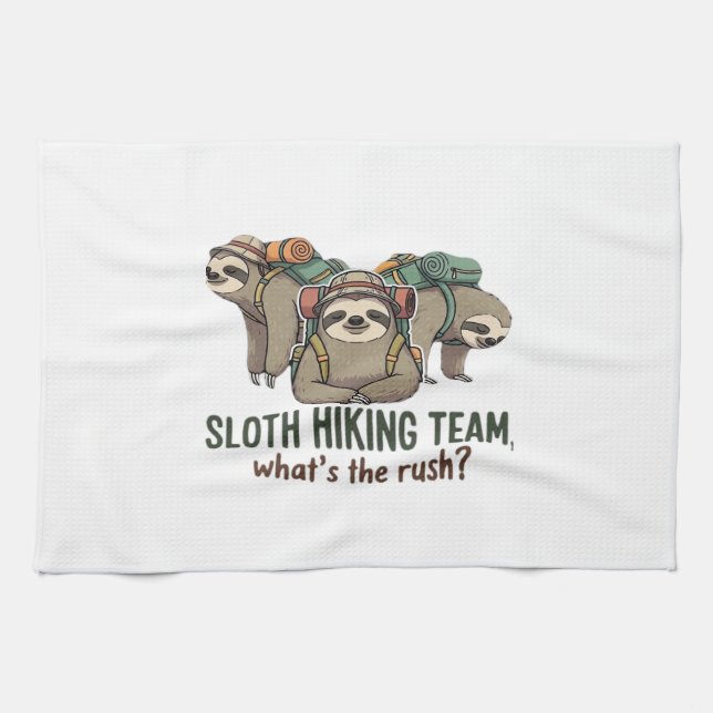 Funny Sloth Hiking Classic T-Shirt_5 Kitchen Towel (Horizontal)