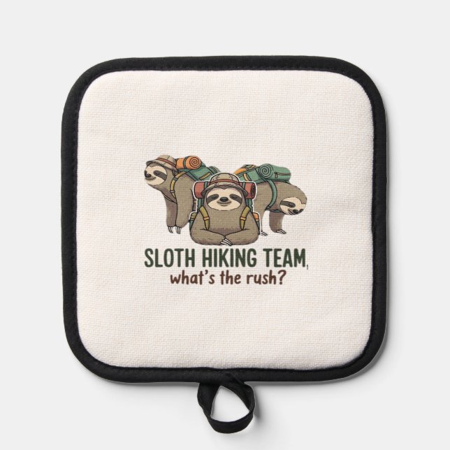 Funny Sloth Hiking Classic T-Shirt_5 Pot Holder (Front)