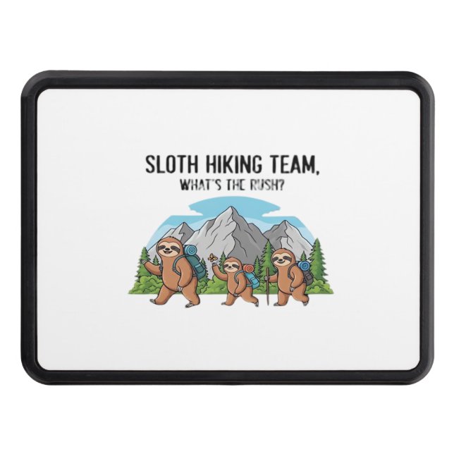 Funny Sloth Hiking Classic T-Shirt_6 Trailer Hitch Cover (Front)