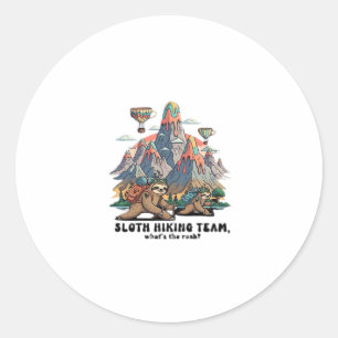 Funny Sloth Hiking Classic T-Shirt_7 Classic Round Sticker