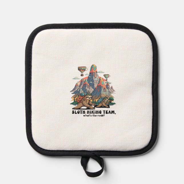 Funny Sloth Hiking Classic T-Shirt_7 Pot Holder (Front)