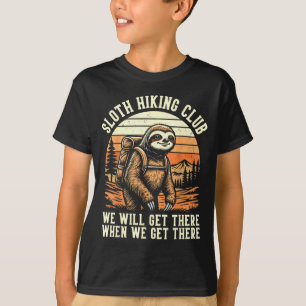 Funny Sloth Hiking Club Outdoor Hiker Men Women Vi T-Shirt