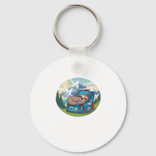 Funny Sloth Hiking Oversized T-Shirt Keychain