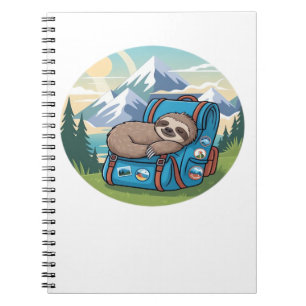 Funny Sloth Hiking Oversized T-Shirt Notebook