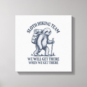 Funny Sloth Hiking T-Shirt_1 Canvas Print
