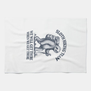 Funny Sloth Hiking T-Shirt_1 Kitchen Towel
